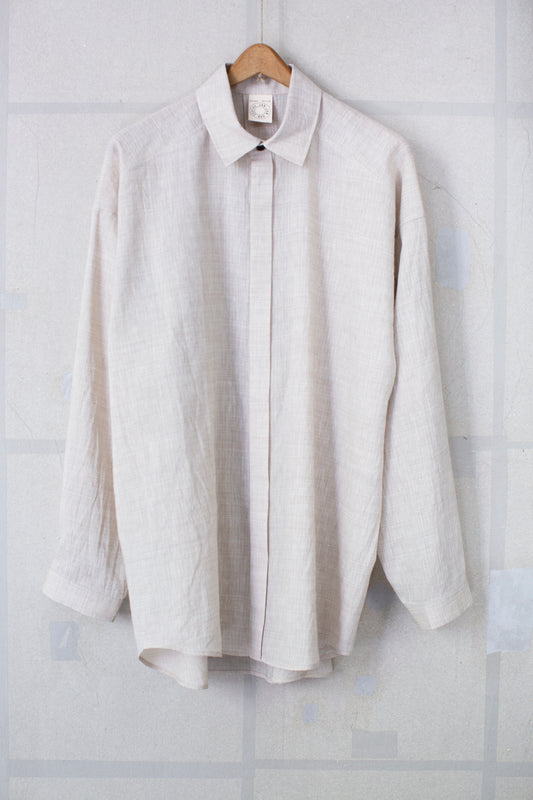 SHIRT#106 - KINARI LINEN WOOL WASHED SHIRTING