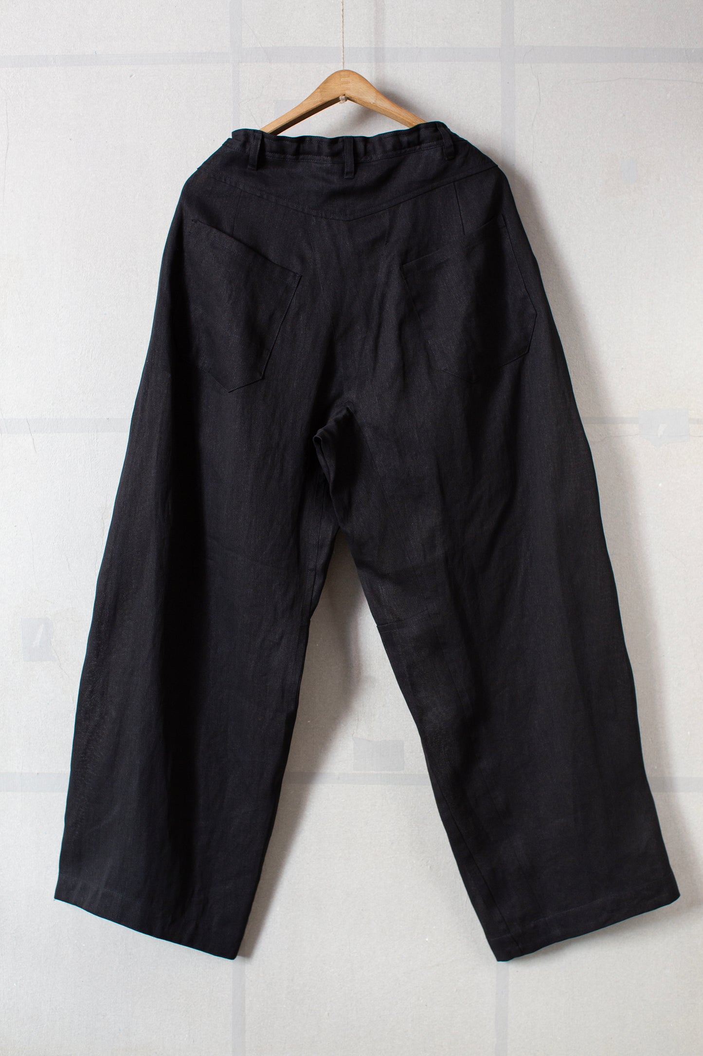 TROUSERS#90 - PAPER SHEER TWILL BLACK