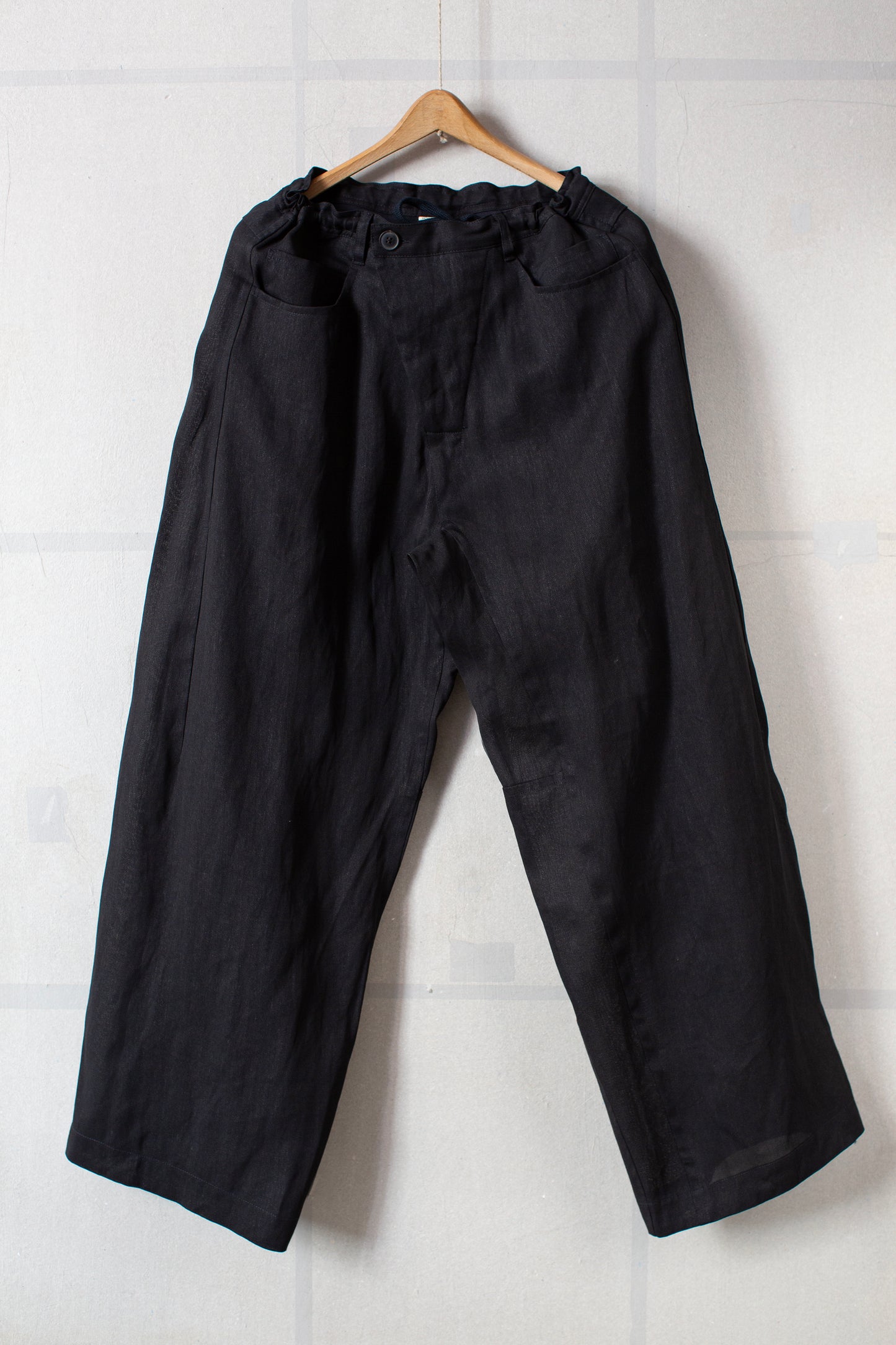 TROUSERS#90 - PAPER SHEER TWILL BLACK