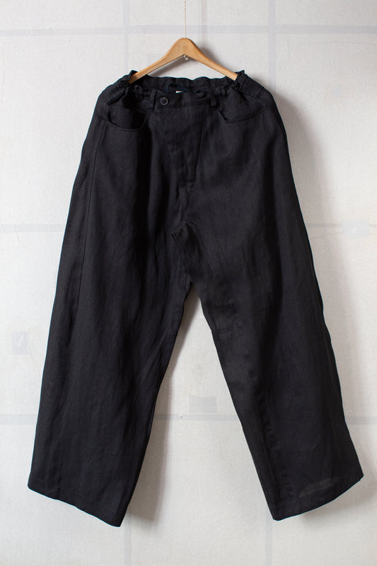 TROUSERS#90 - PAPER SHEER TWILL BLACK