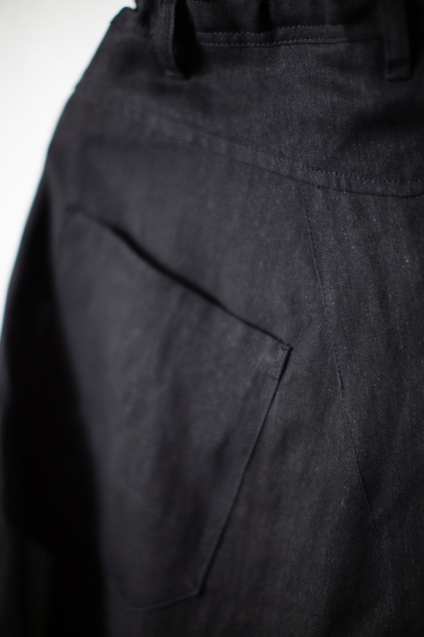TROUSERS#90 - PAPER SHEER TWILL BLACK