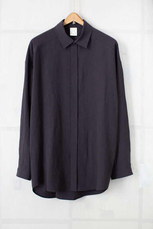 SHIRT#106 - SUMI KURO LINEN SILK SHIRTING