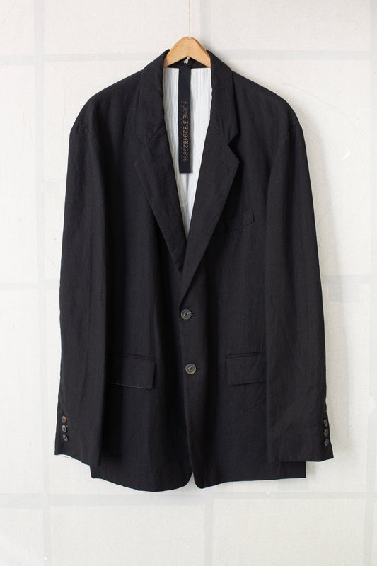 Black two-button Relaxed Coat