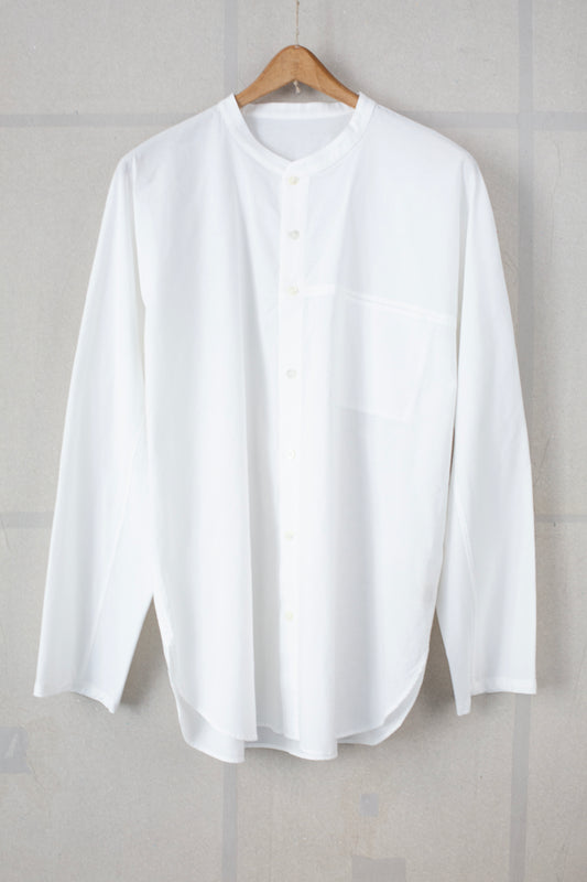 white cotton no collar shirt