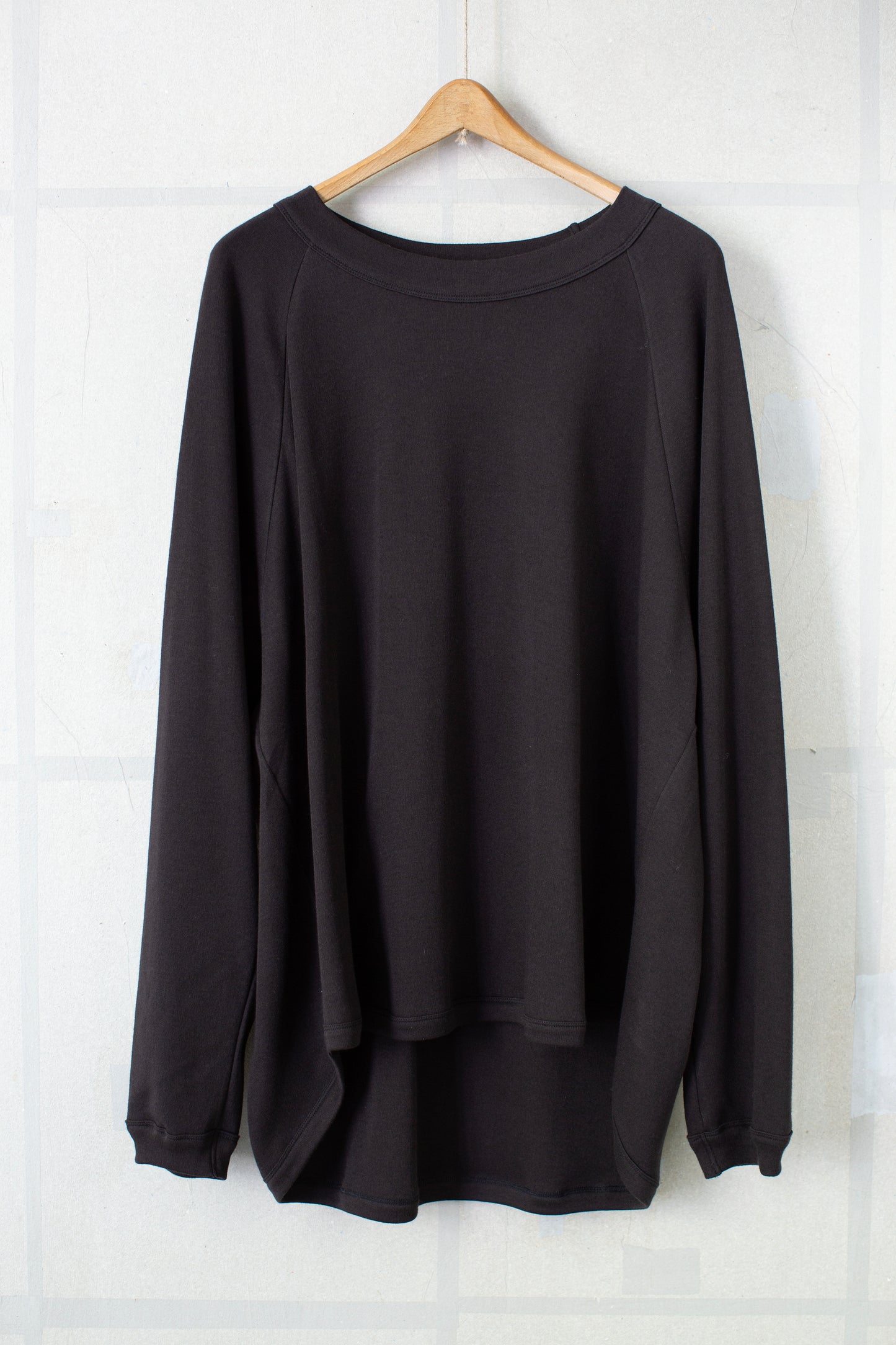 TEE#93 - EBONY BLACK COTTON CASHMERE PANCAKE