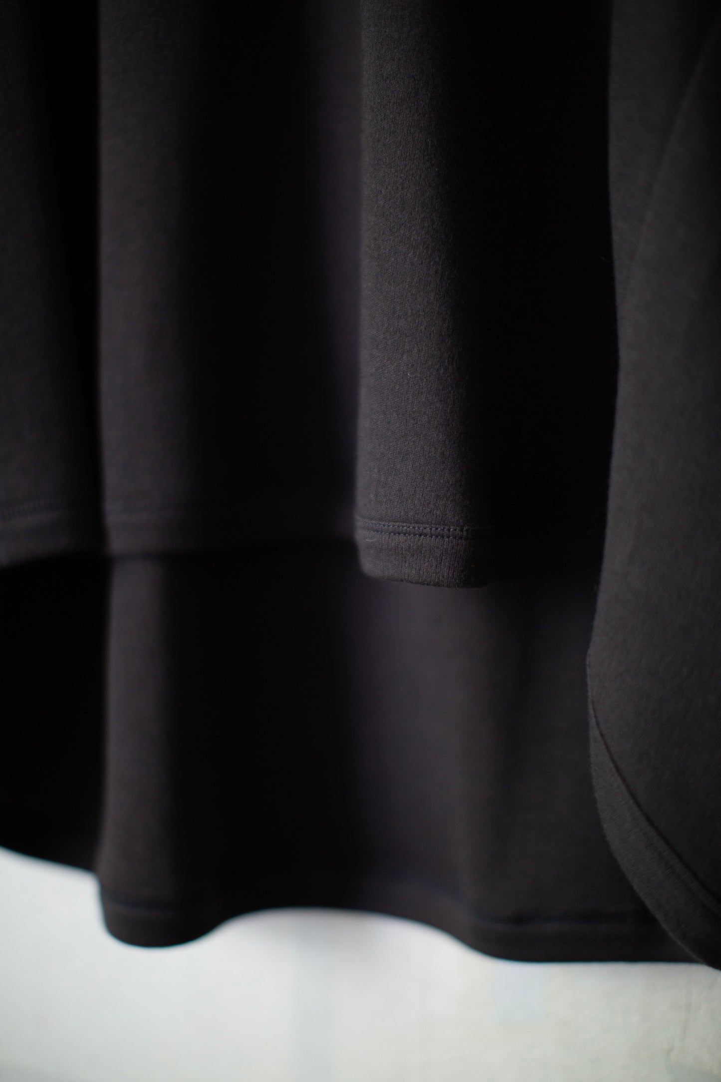 TEE#93 - EBONY BLACK COTTON CASHMERE PANCAKE
