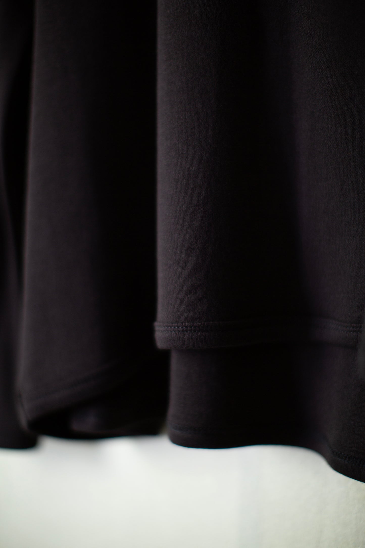 TEE#85 - EBONY BLACK COTTON CASHMERE PANCAKE