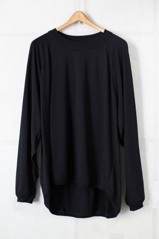 TEE#93 - BLACK COTTON CASHMERE JERSEY