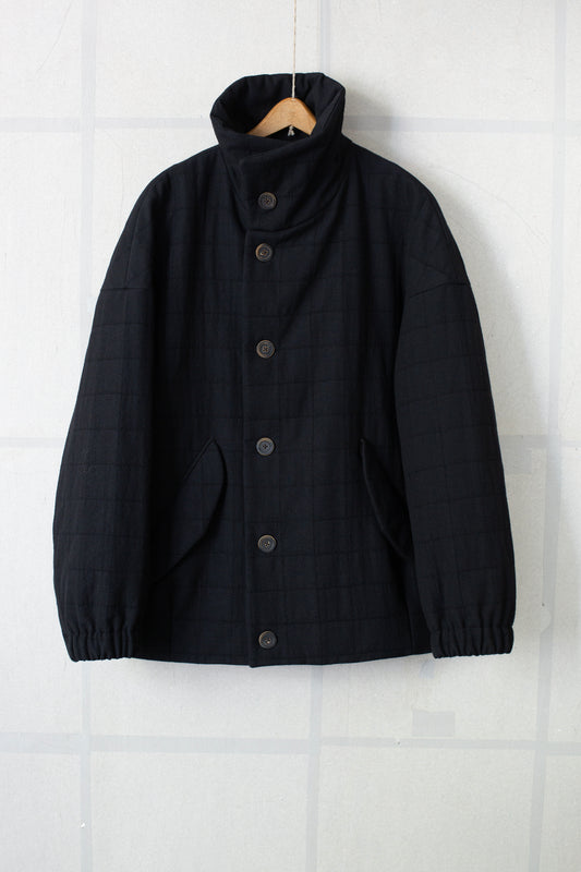 Black Padded Bomber Coat