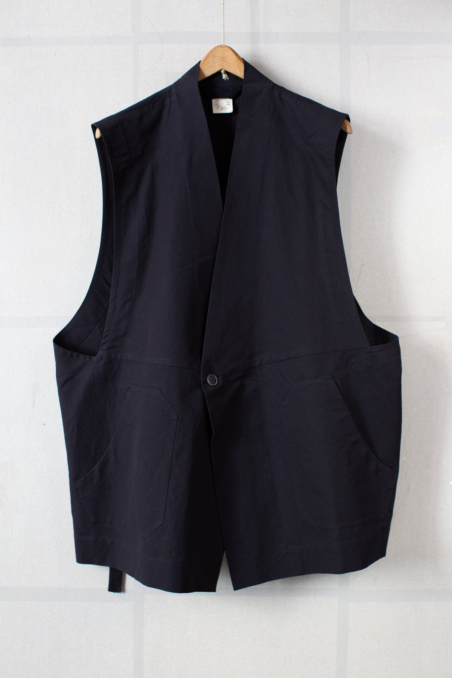 GILET#15 - COTTON PAPER FINE TWILL BLACK