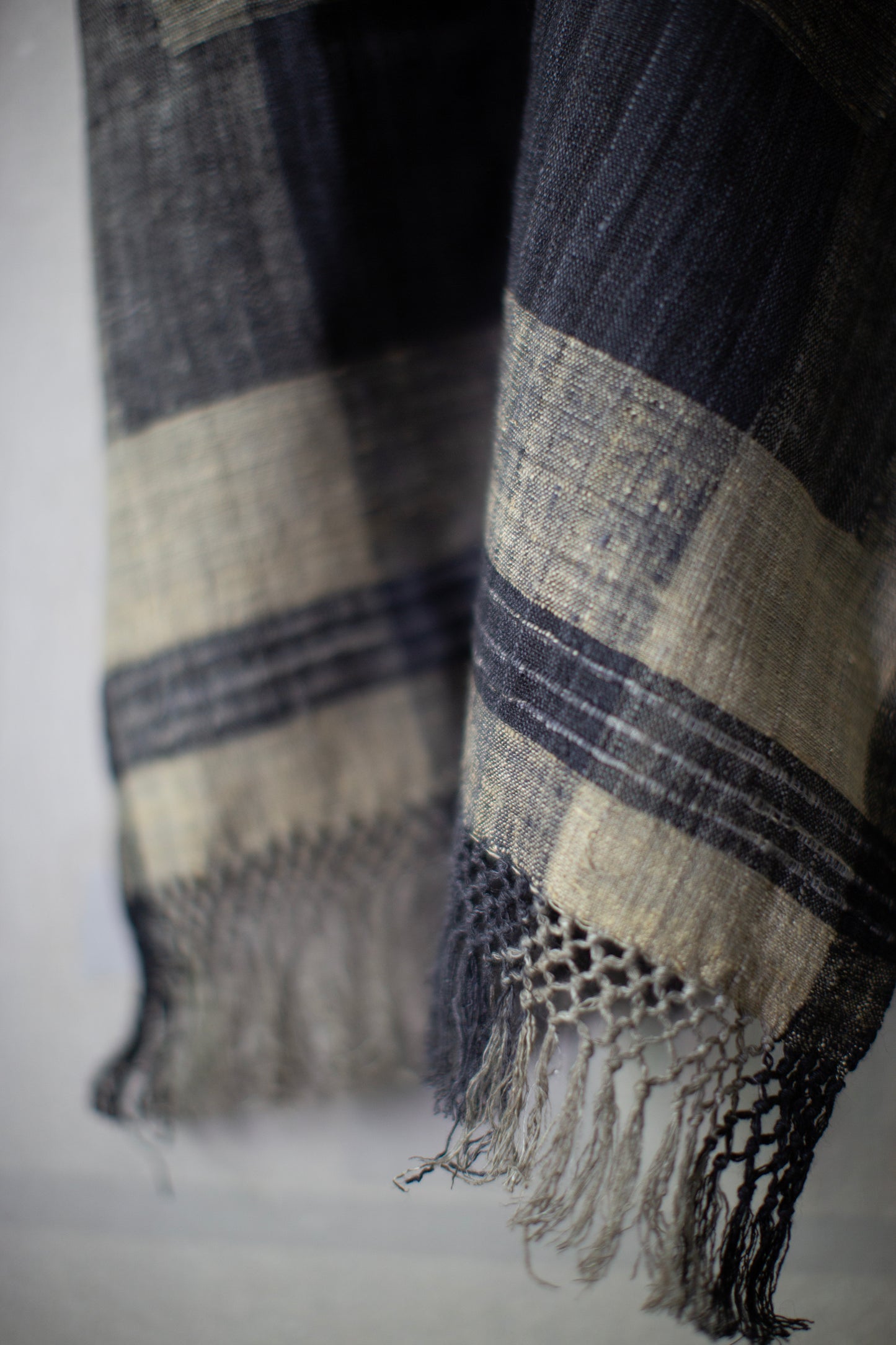STOLE#2 - IRON OXIDE / RICE HAY HANDWOVEN