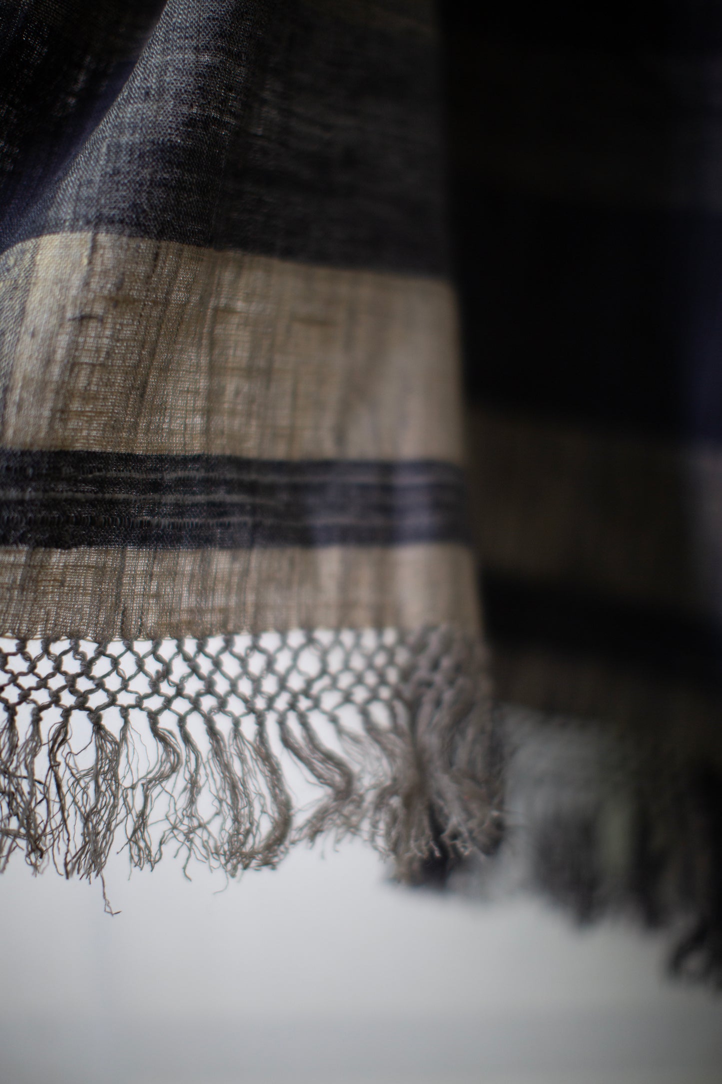 STOLE#2 - IRON OXIDE / RICE HAY HANDWOVEN