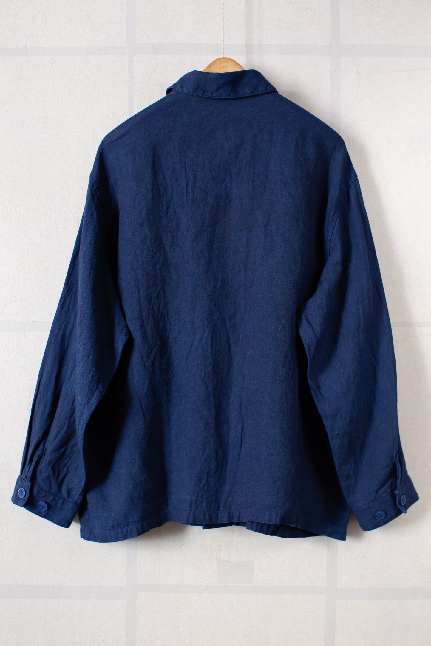 Dark natural indigo washi hemp jacket