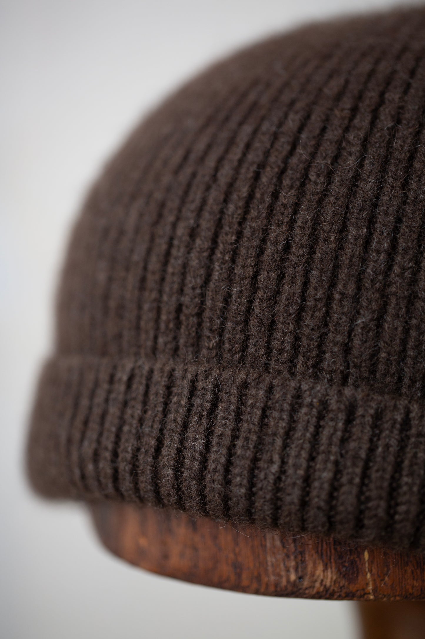 BEANIE#5 - DARK BROWN YAK WOOL