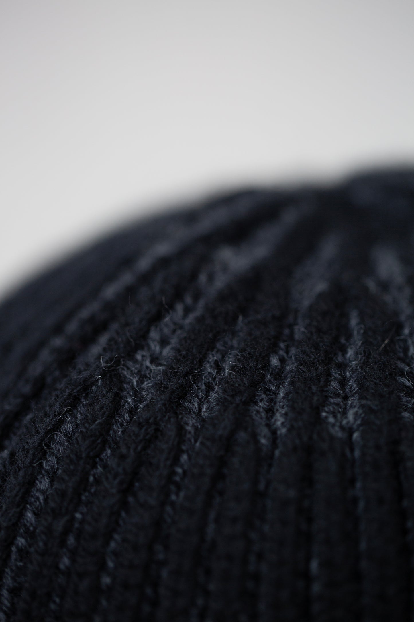 BEANIE#12 - BLACK / GREY SUPERFINE WOOL
