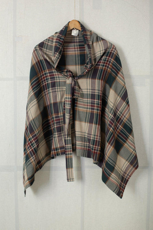 SCARF#33 - MADRAS II SAND-GREEN-BURGUNDY
