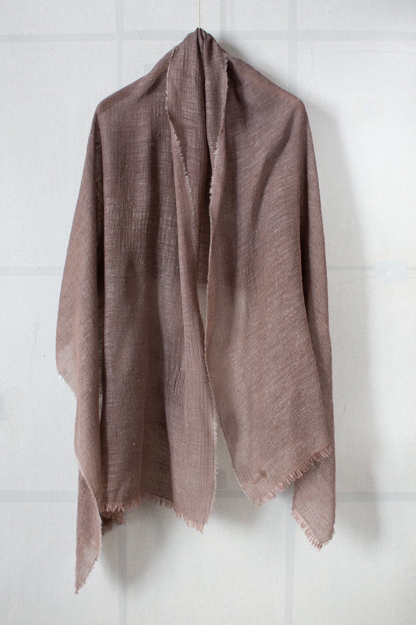 stole in dark horse chestnut tussar silk