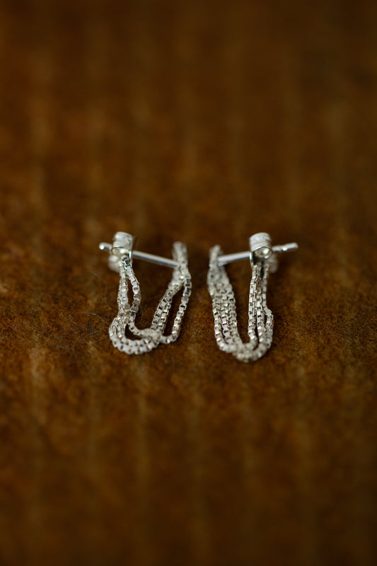 Pair Of Silver Chain Earrings S