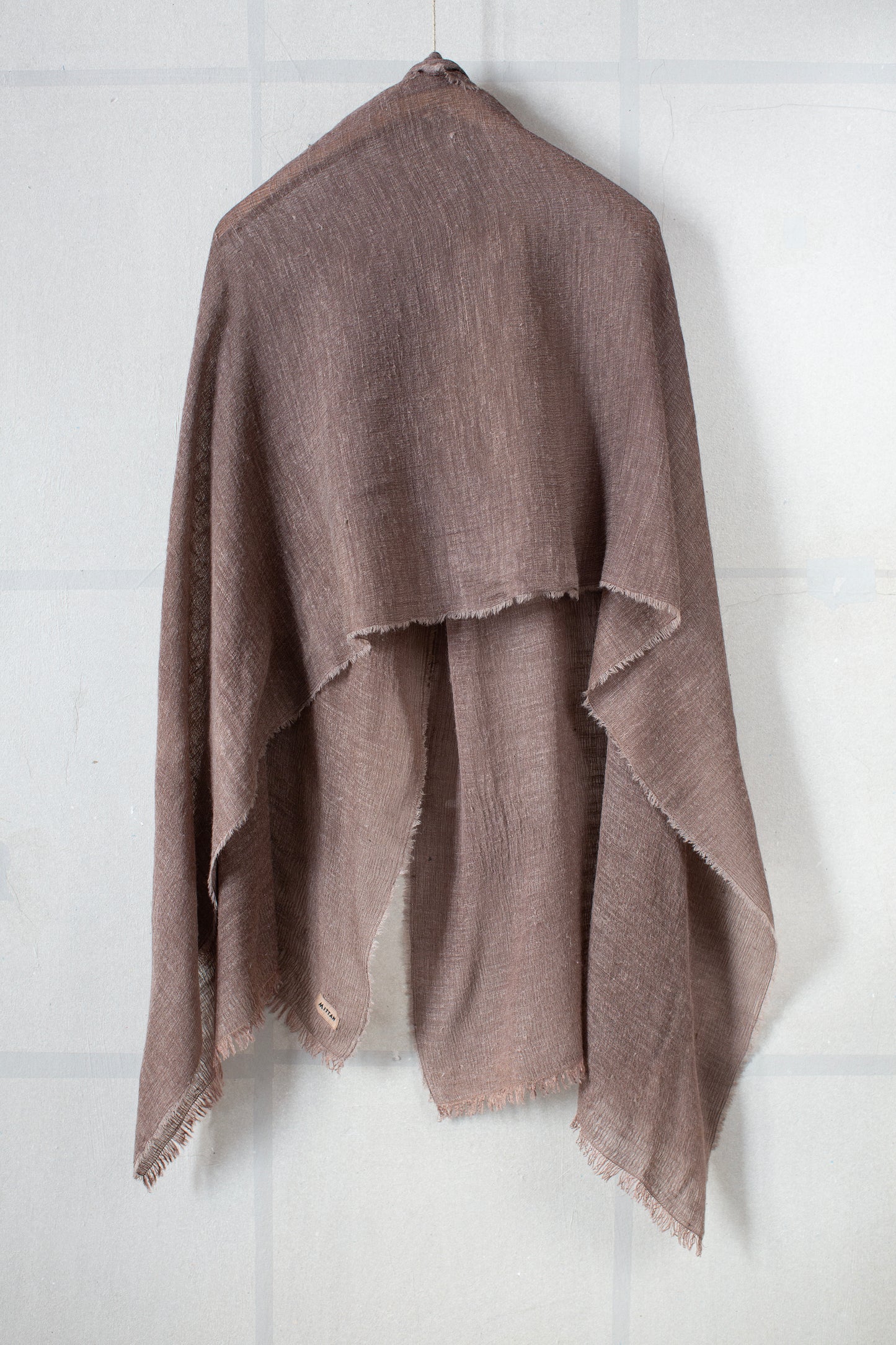 stole in dark horse chestnut tussar silk