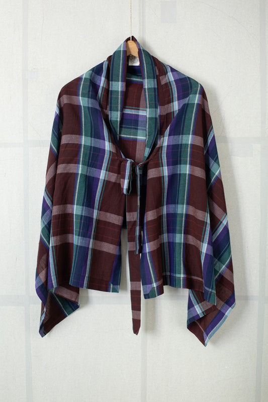 SCARF#33 - MADRAS I BORDEAUX-PURPLE-GREEN