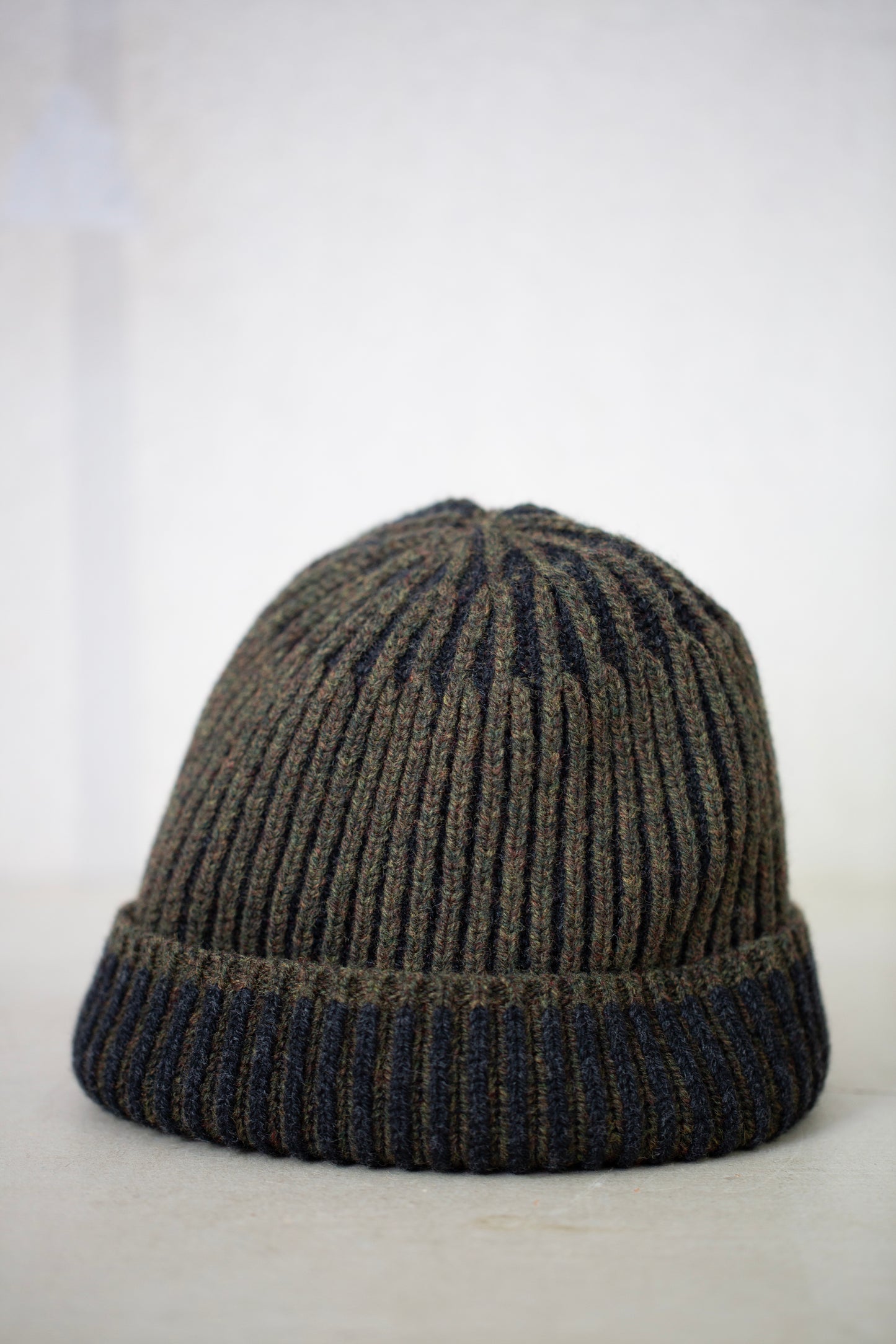 BEANIE#12 - FOREST / ANTHRACITE SUPERFINE WOOL