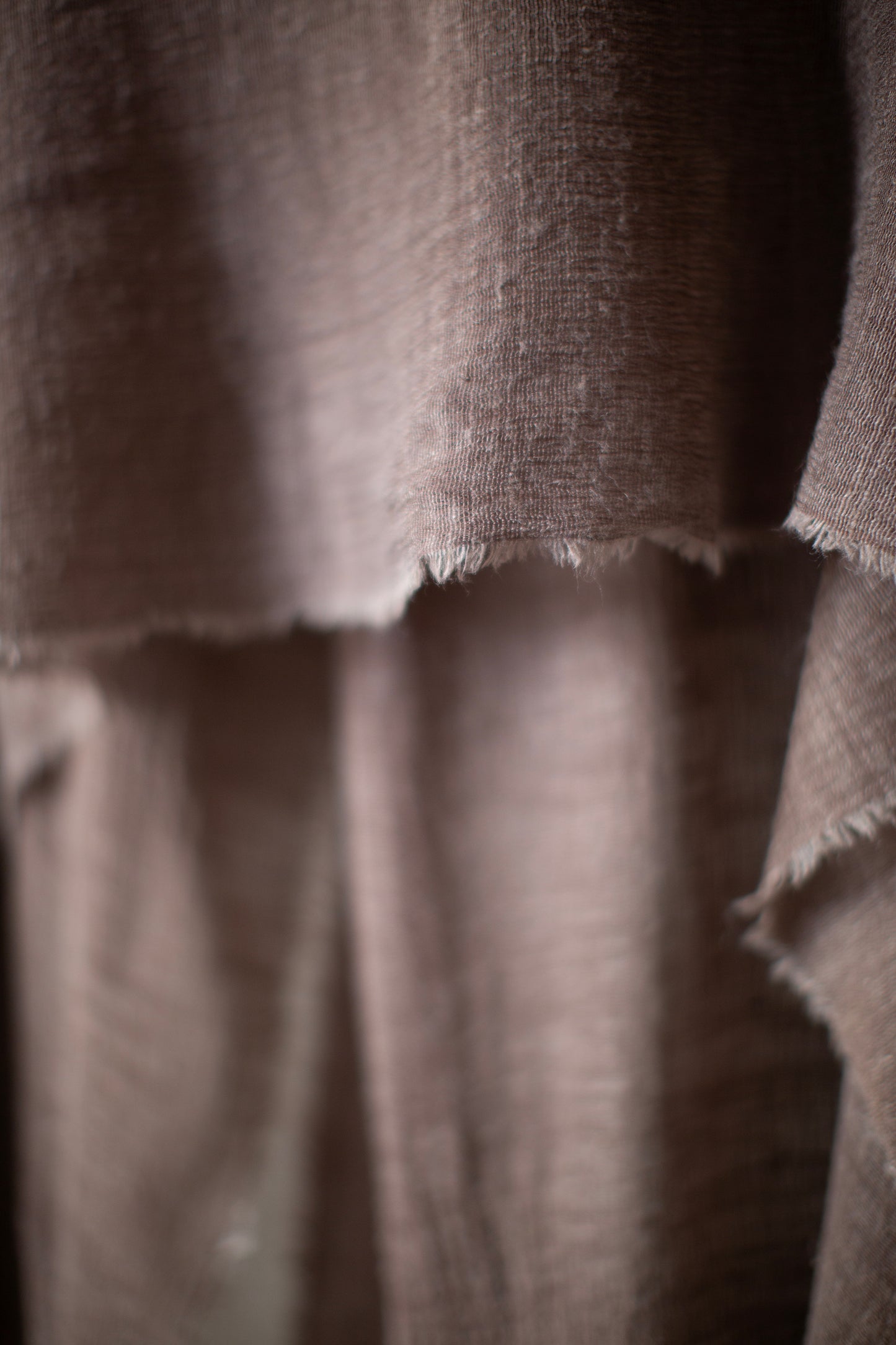 stole in dark horse chestnut tussar silk