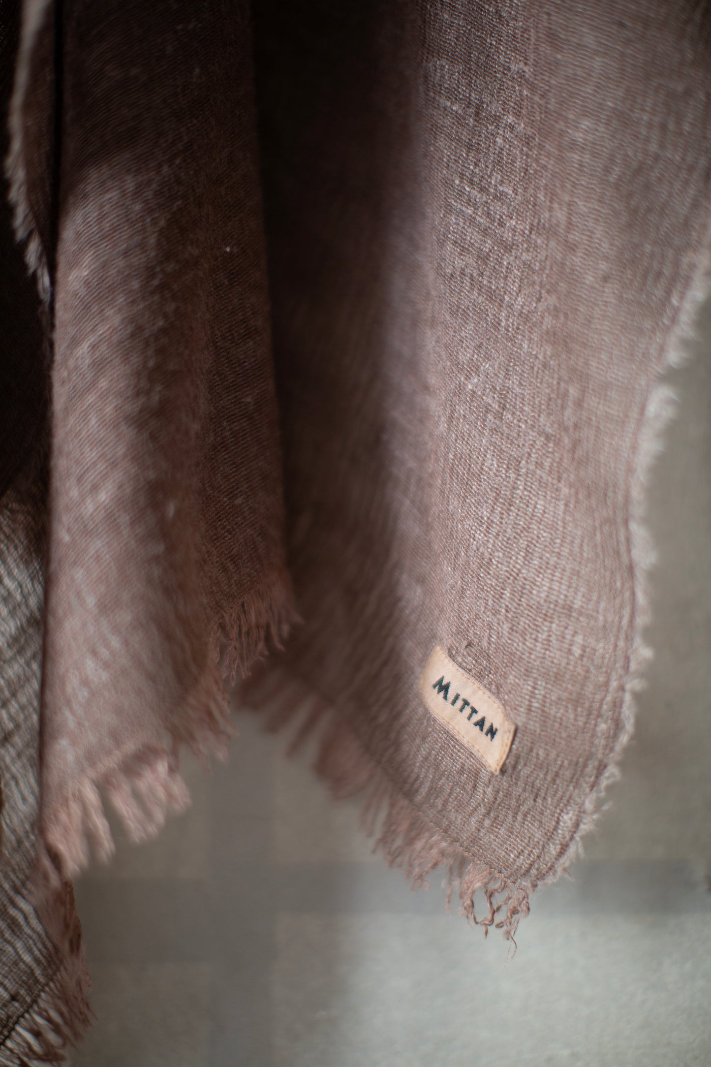 stole in dark horse chestnut tussar silk