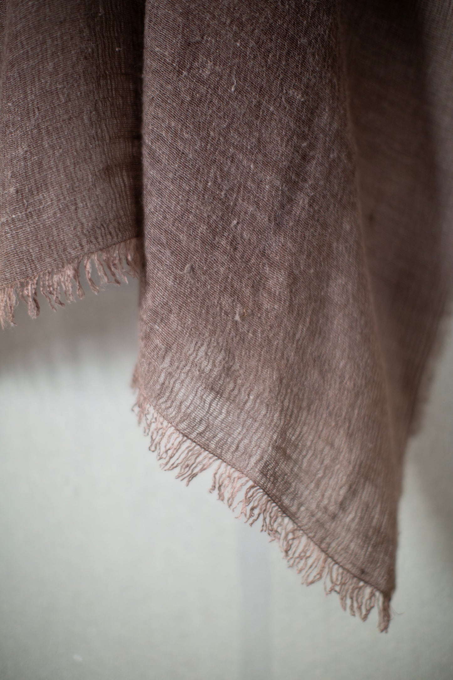 stole in dark horse chestnut tussar silk