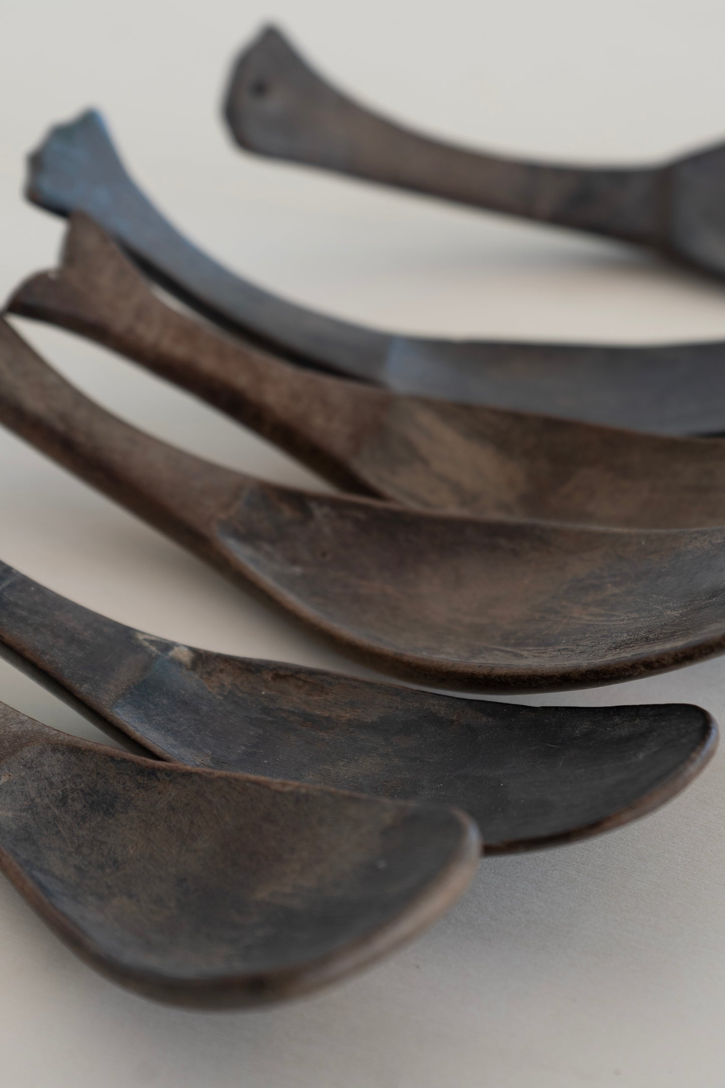 Set of hand carved wooden rice-spoons