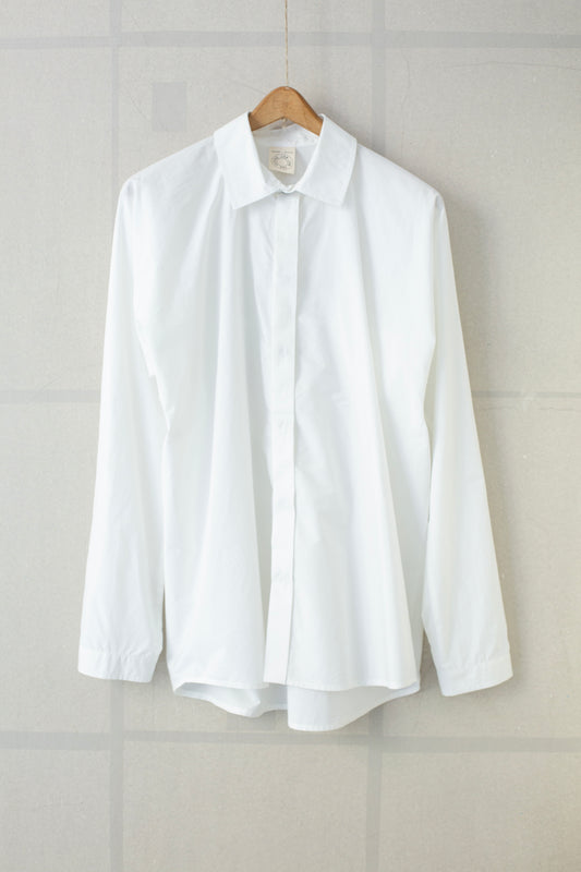 SHIRT#90 - WHITE COTTON POPELINE