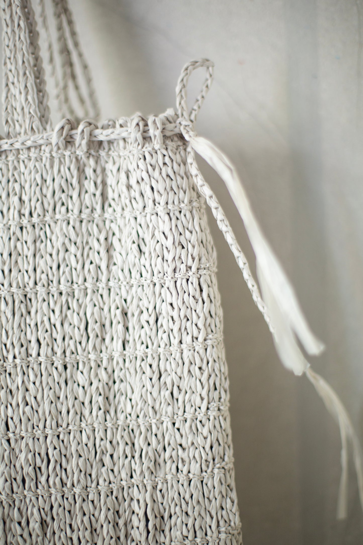 Jomon Knitted Bag In off white Washi Fiber