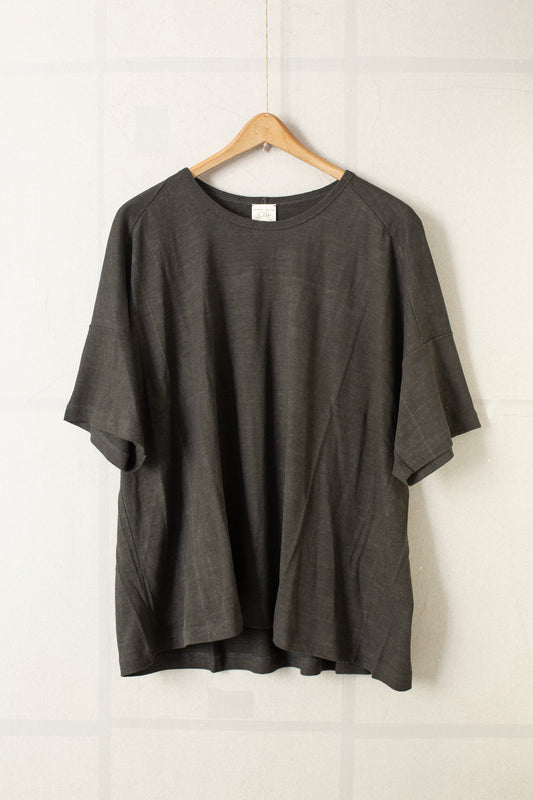 TEE#77 - DARK SUMI HEMP COTTON JERSEY