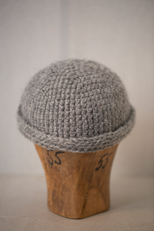BEANIE#7 - NATURAL GREY ICELANDIC WOOL