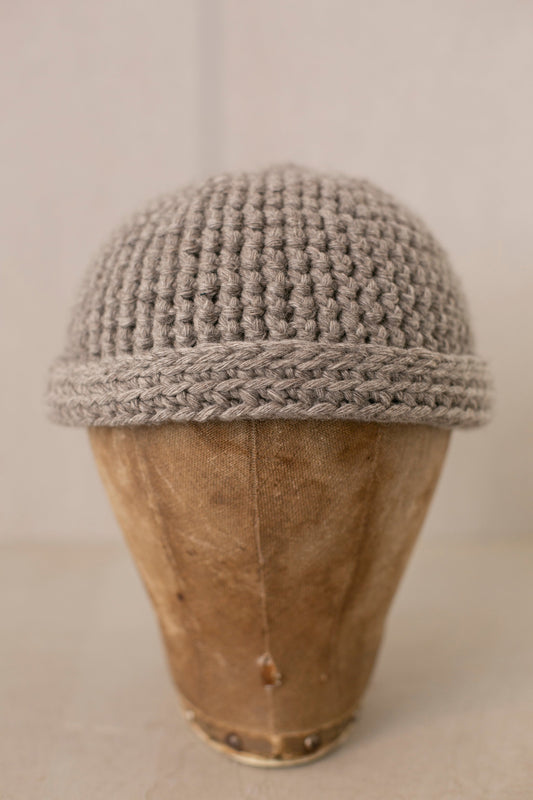 Beanie#7 - Natural Grey Yak Wool