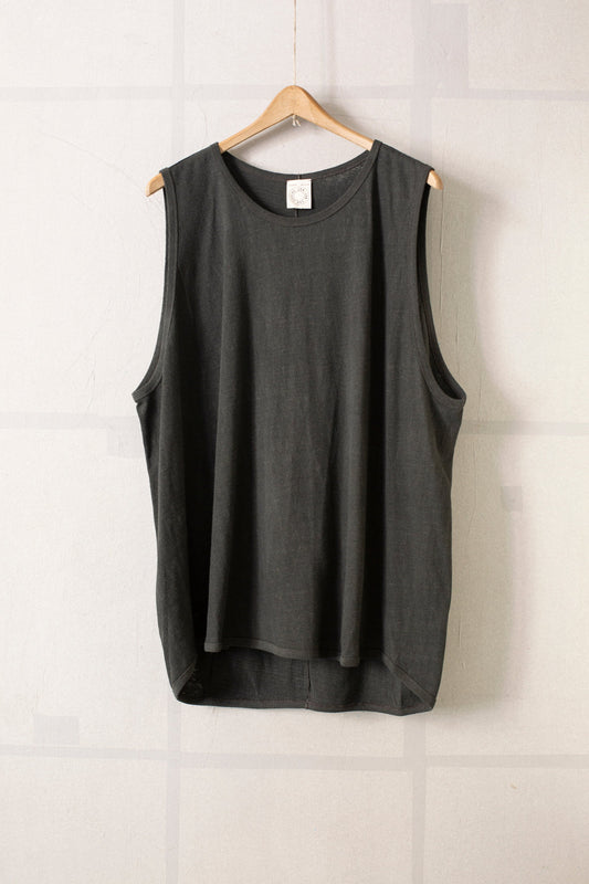 TANK TOP#16 - DARK SUMI HEMP COTTON JERSEY