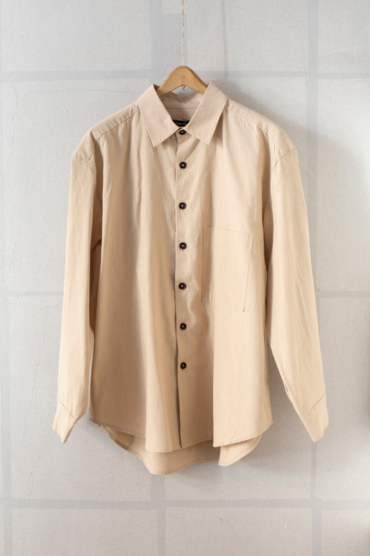 Big Shirt II In Natural Paper/cotton Broadcloth